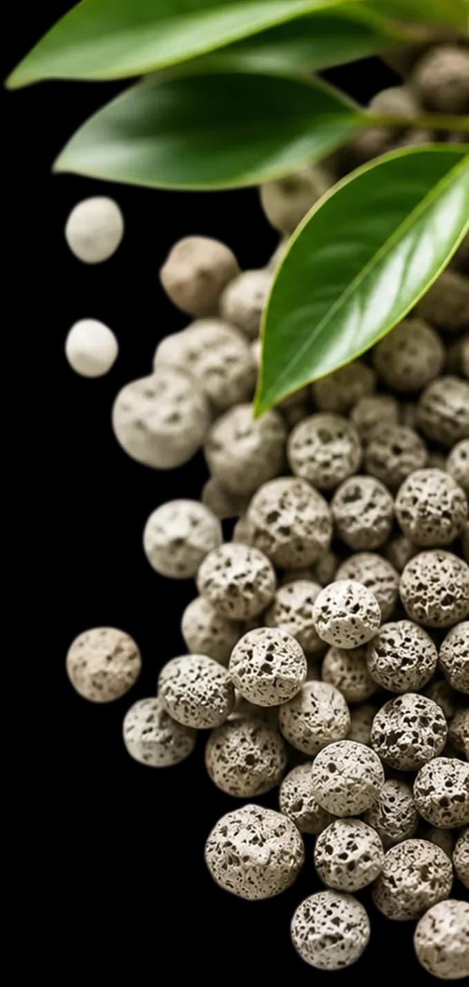 LiGrA lightweight aggregate pebbles with leaves